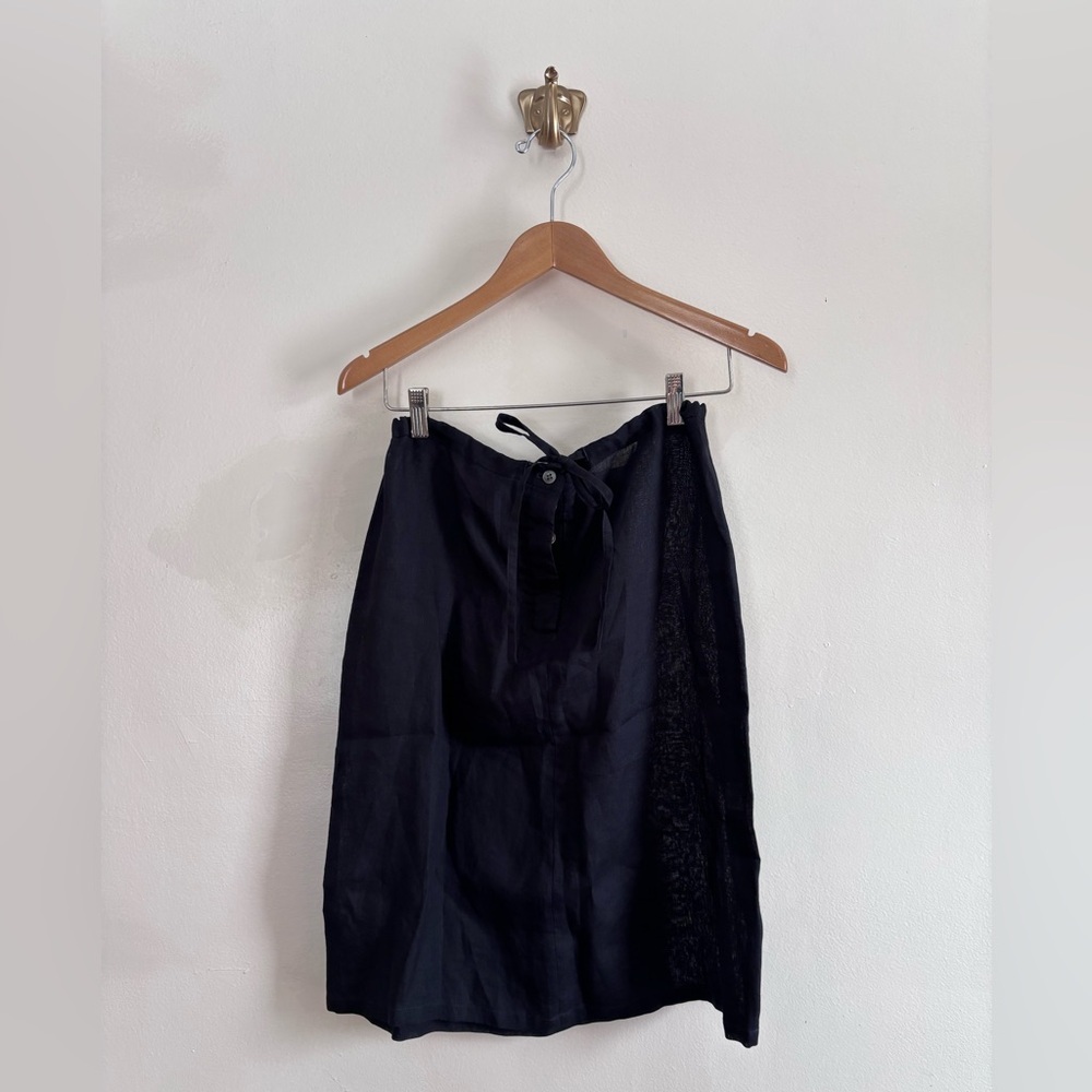 Jigsaw 100% Linen Black Tie-Waist Skirt size 10